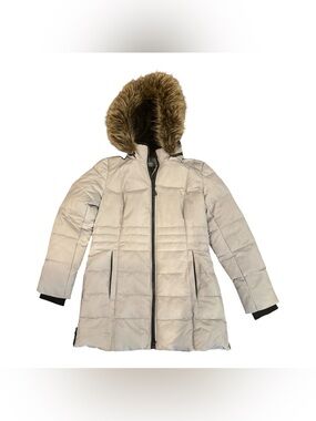 Canada Arctic Expedition Goose Down Parka Jacket Womens XA Cream Faux Fur Hood